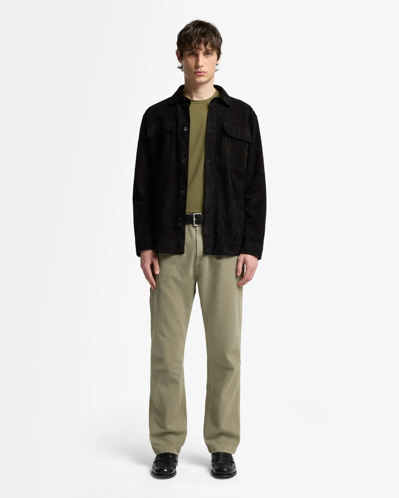 Linen Blend Carpenter Chino in Olive sold by 7 For All Mankind product image thumbnail 2