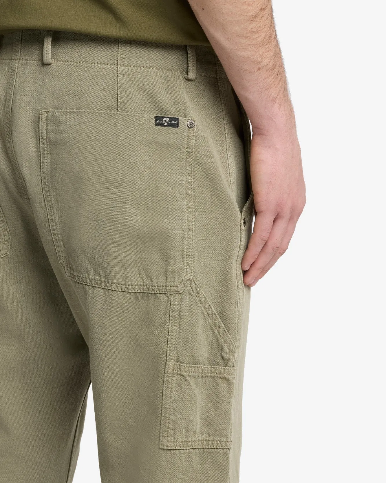 Linen Blend Carpenter Chino in Olive sold by 7 For All Mankind product image thumbnail 4