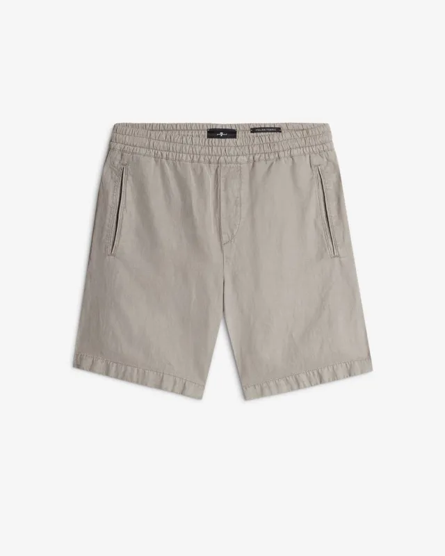 Linen Blend Jogger Short in Sage sold by 7 For All Mankind