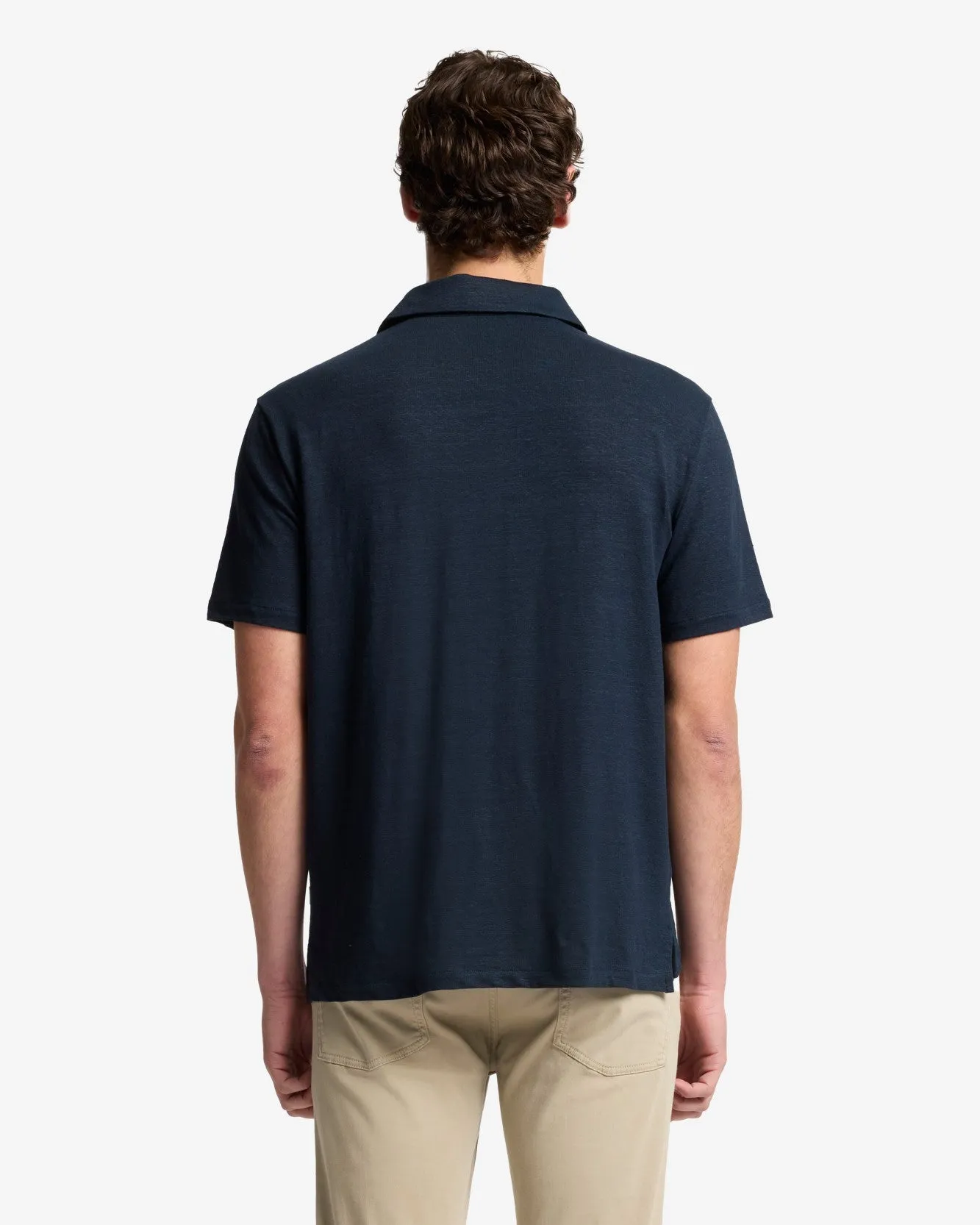 Linen Polo in Ocean Floor sold by 7 For All Mankind product image thumbnail 5