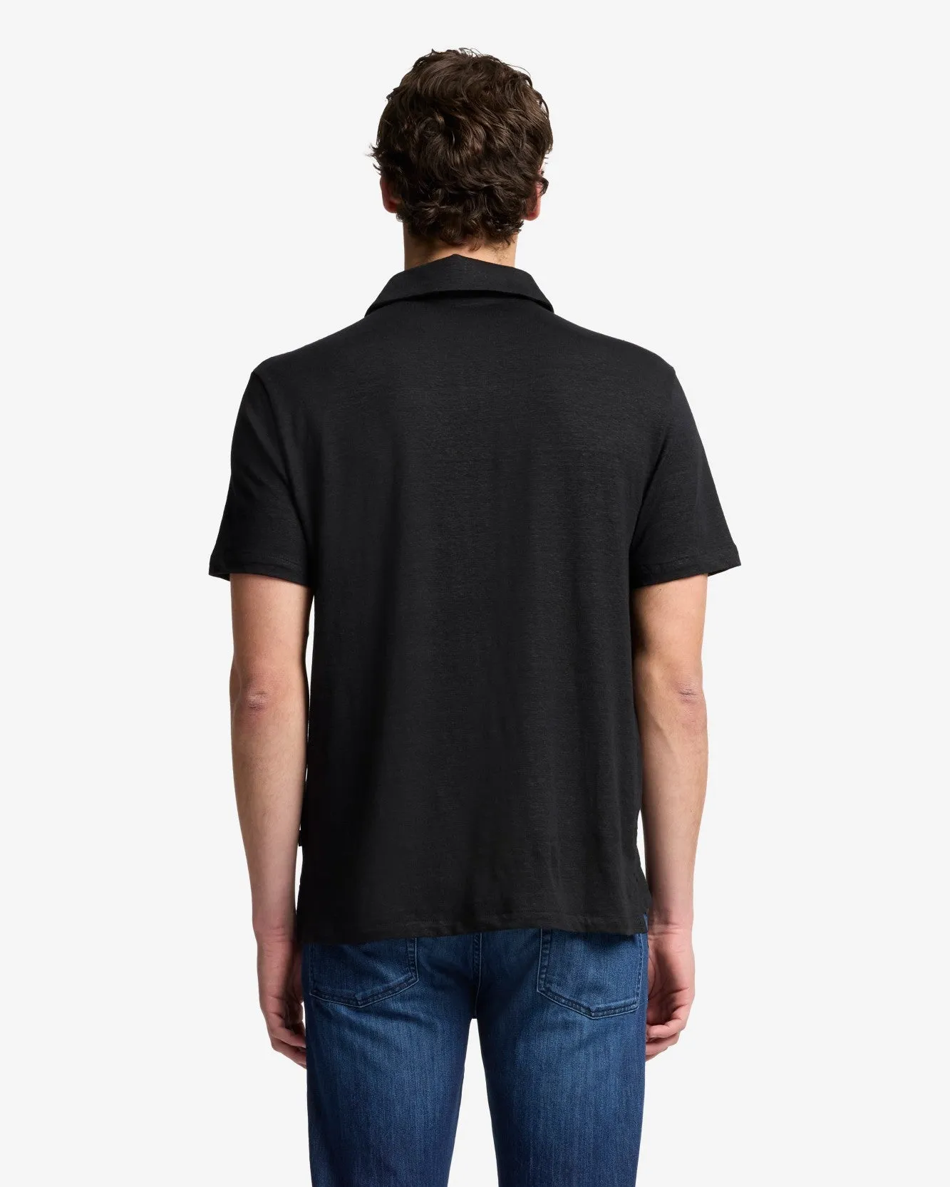 Linen Polo in Linen Black sold by 7 For All Mankind product image thumbnail 5