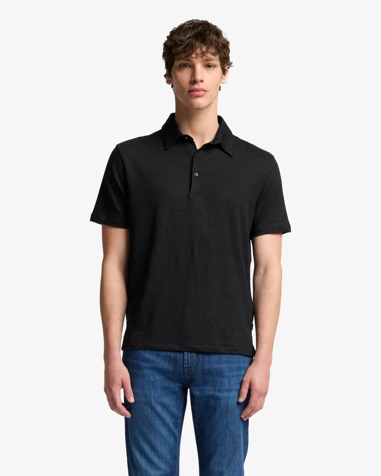 Linen Polo in Linen Black sold by 7 For All Mankind product image thumbnail 2