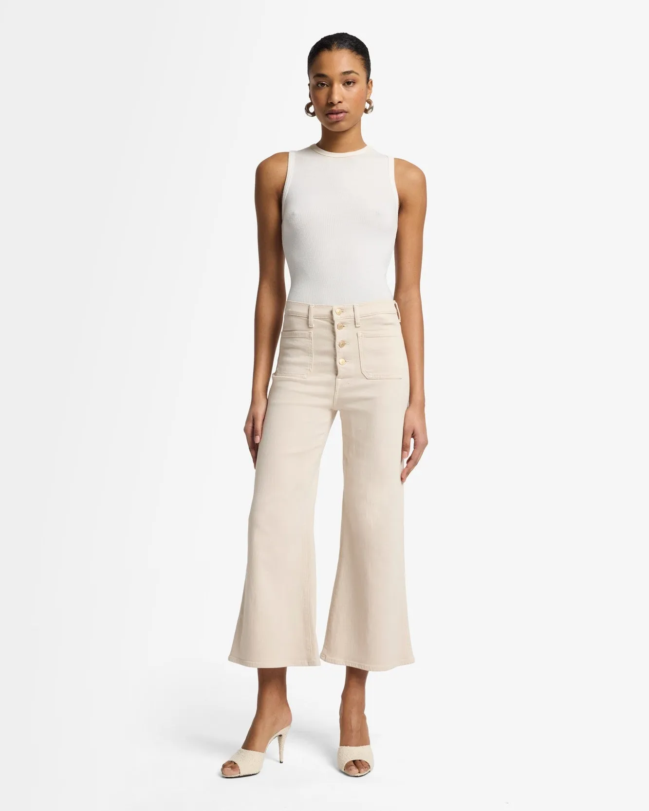 Luxe Vintage Ultra High Rise Cropped Jo in Creme sold by 7 For All Mankind product image thumbnail 2