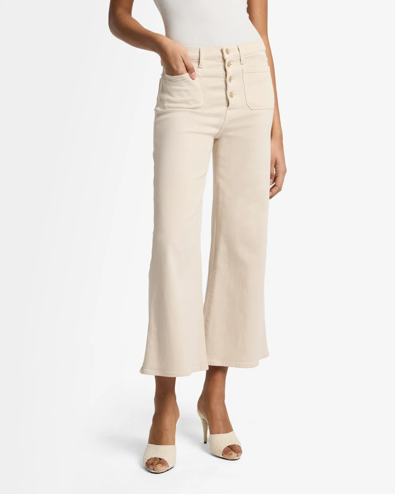 Luxe Vintage Ultra High Rise Cropped Jo in Creme sold by 7 For All Mankind product image thumbnail 3