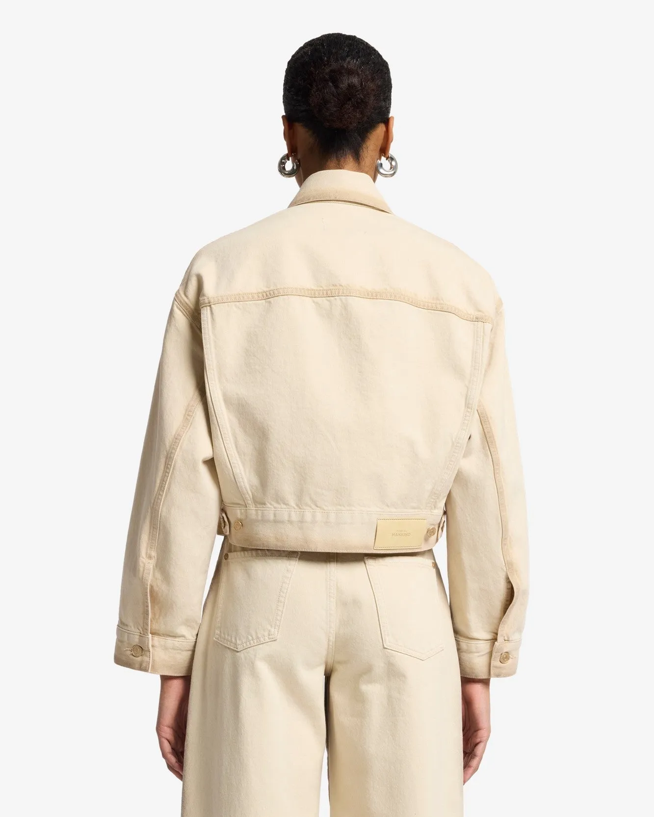 MANKIND Oli Cropped Trucker Jacket in Sand Beach sold by 7 For All Mankind product image thumbnail 5