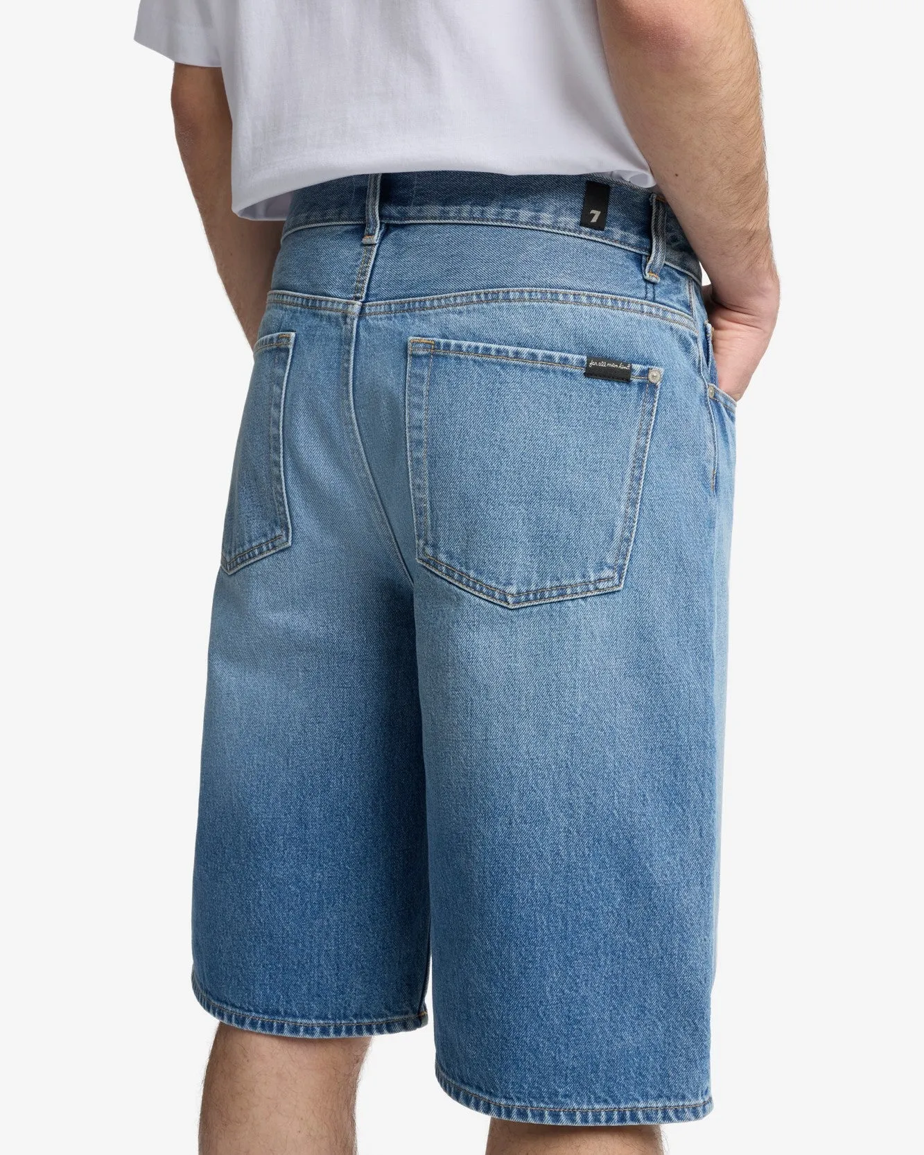 Wide Leg Denim Short in Mason sold by 7 For All Mankind product image thumbnail 4