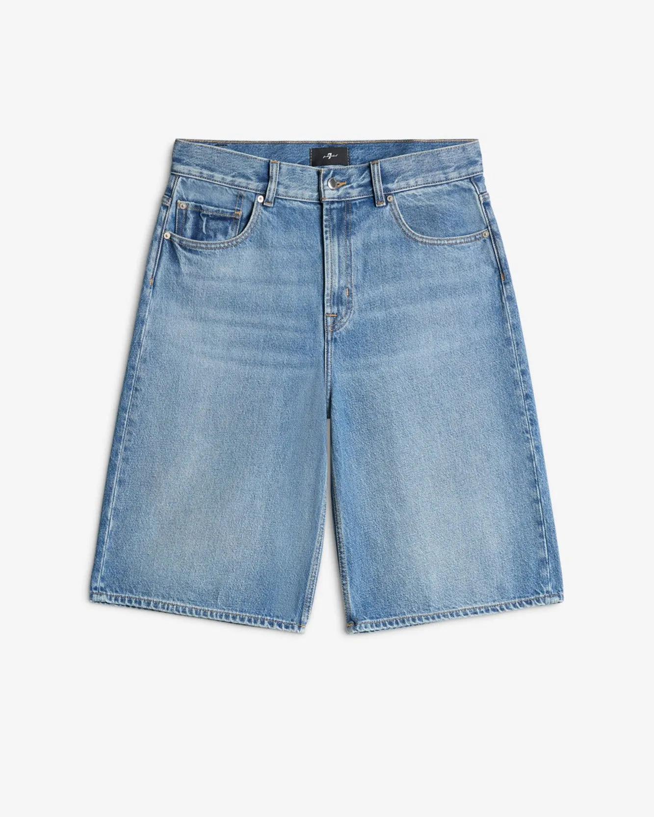 Wide Leg Denim Short in Mason sold by 7 For All Mankind