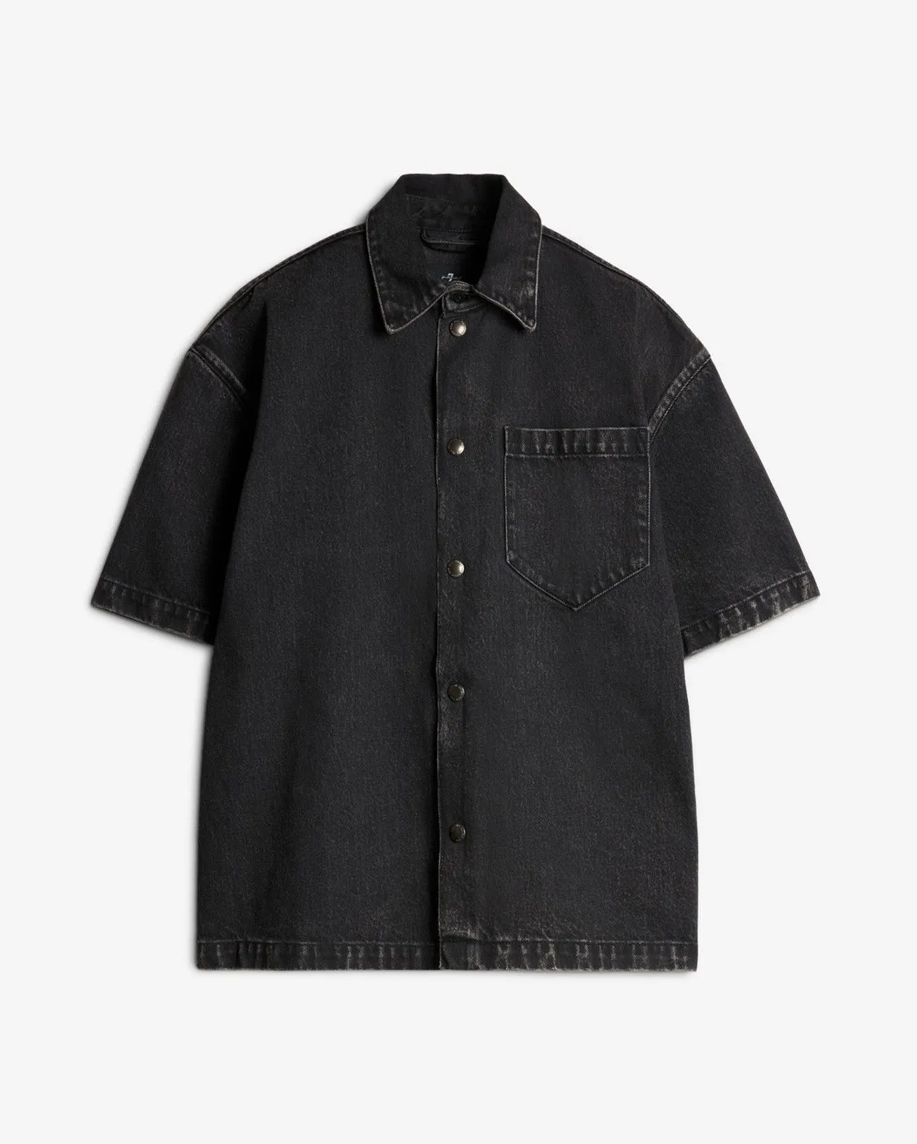 Denim Camp Shirt in Caviar sold by 7 For All Mankind