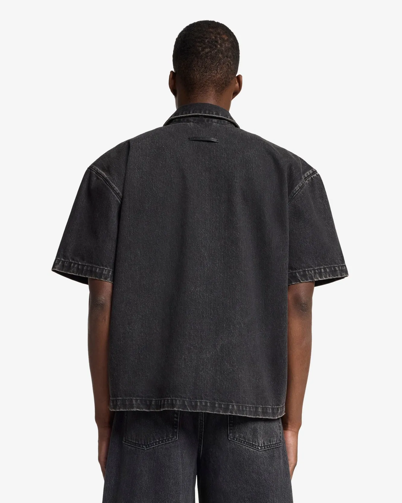 Denim Camp Shirt in Caviar sold by 7 For All Mankind product image thumbnail 5