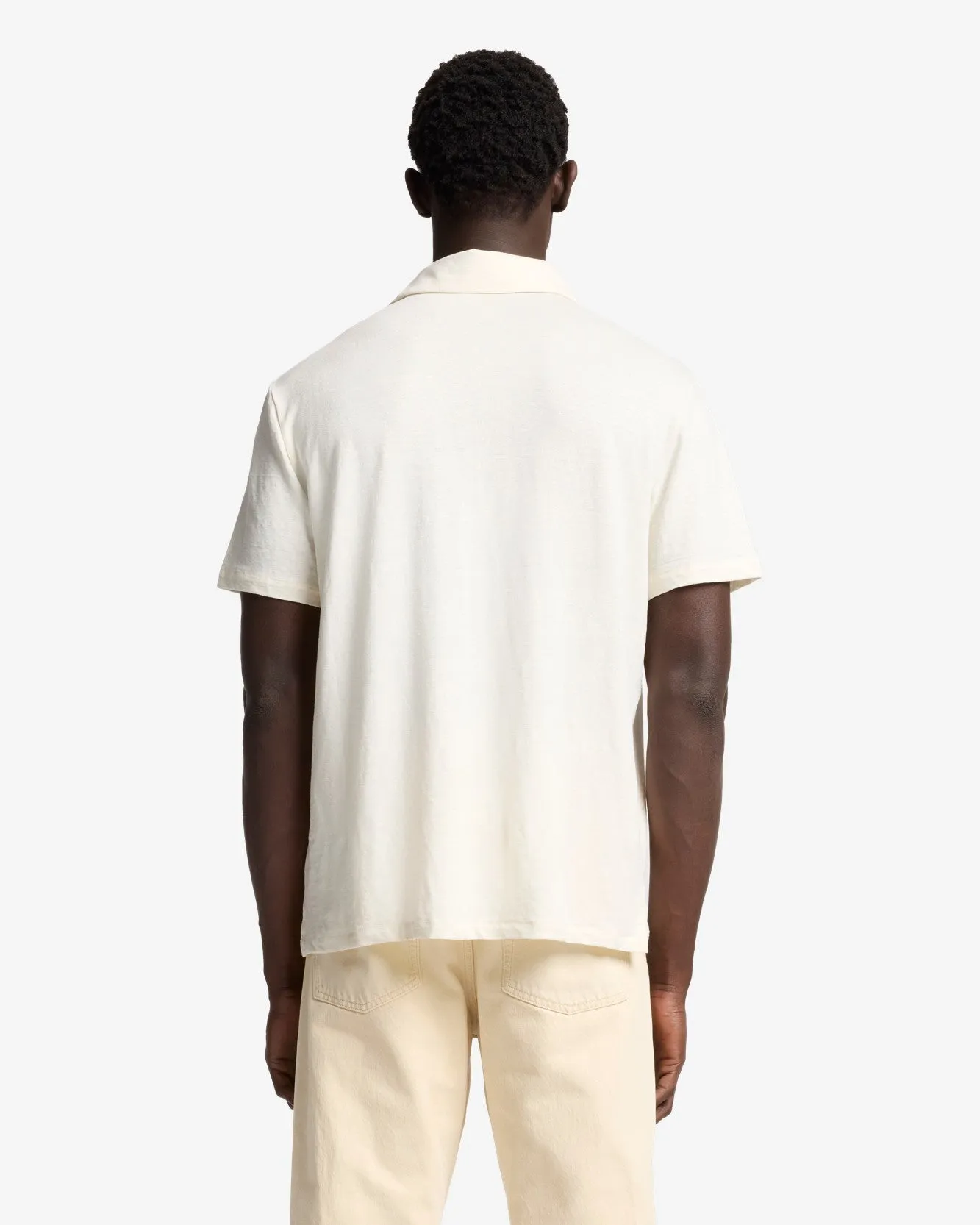 Linen Polo in White sold by 7 For All Mankind product image thumbnail 4