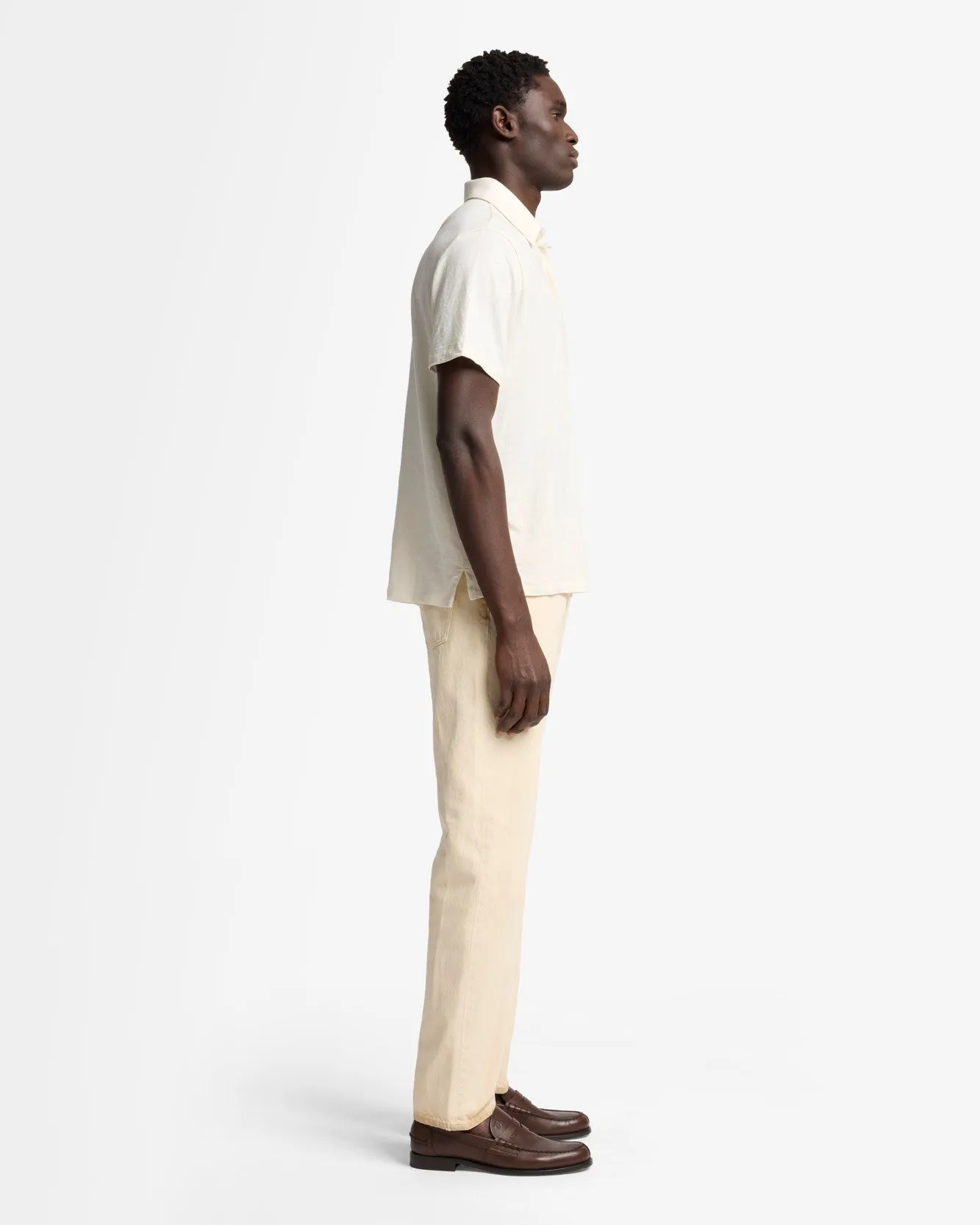 Linen Polo in White sold by 7 For All Mankind product image thumbnail 5