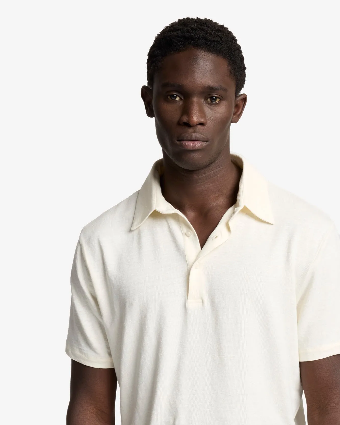Linen Polo in White sold by 7 For All Mankind product image thumbnail 3