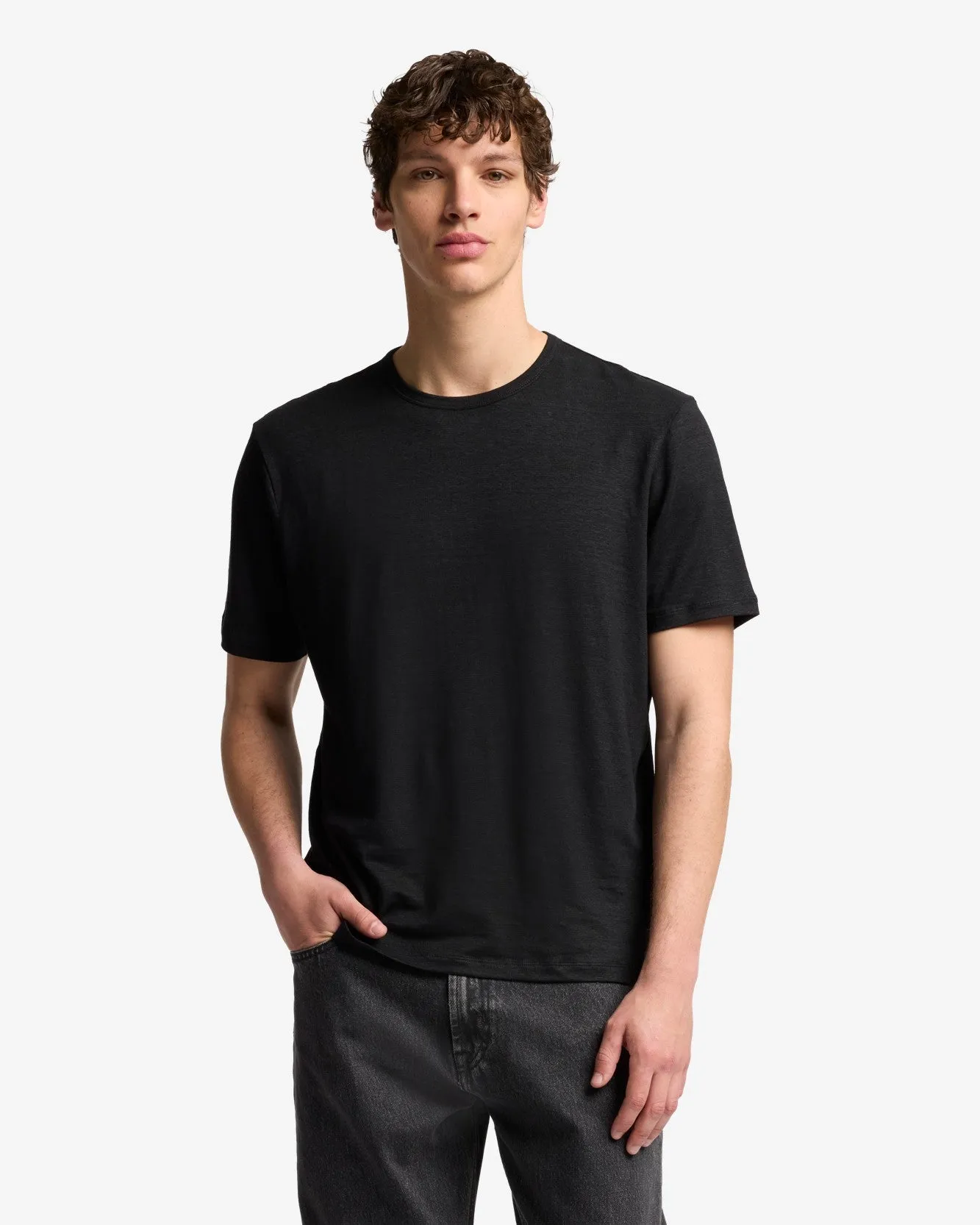 Linen Tee in Black sold by 7 For All Mankind product image thumbnail 2