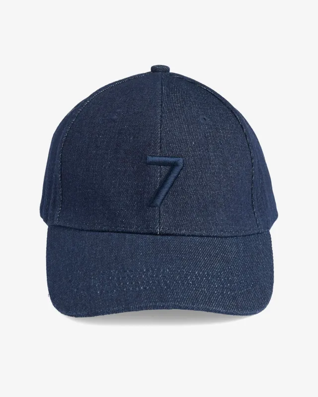 Denim Logo Cap in Rinsed Indigo sold by 7 For All Mankind