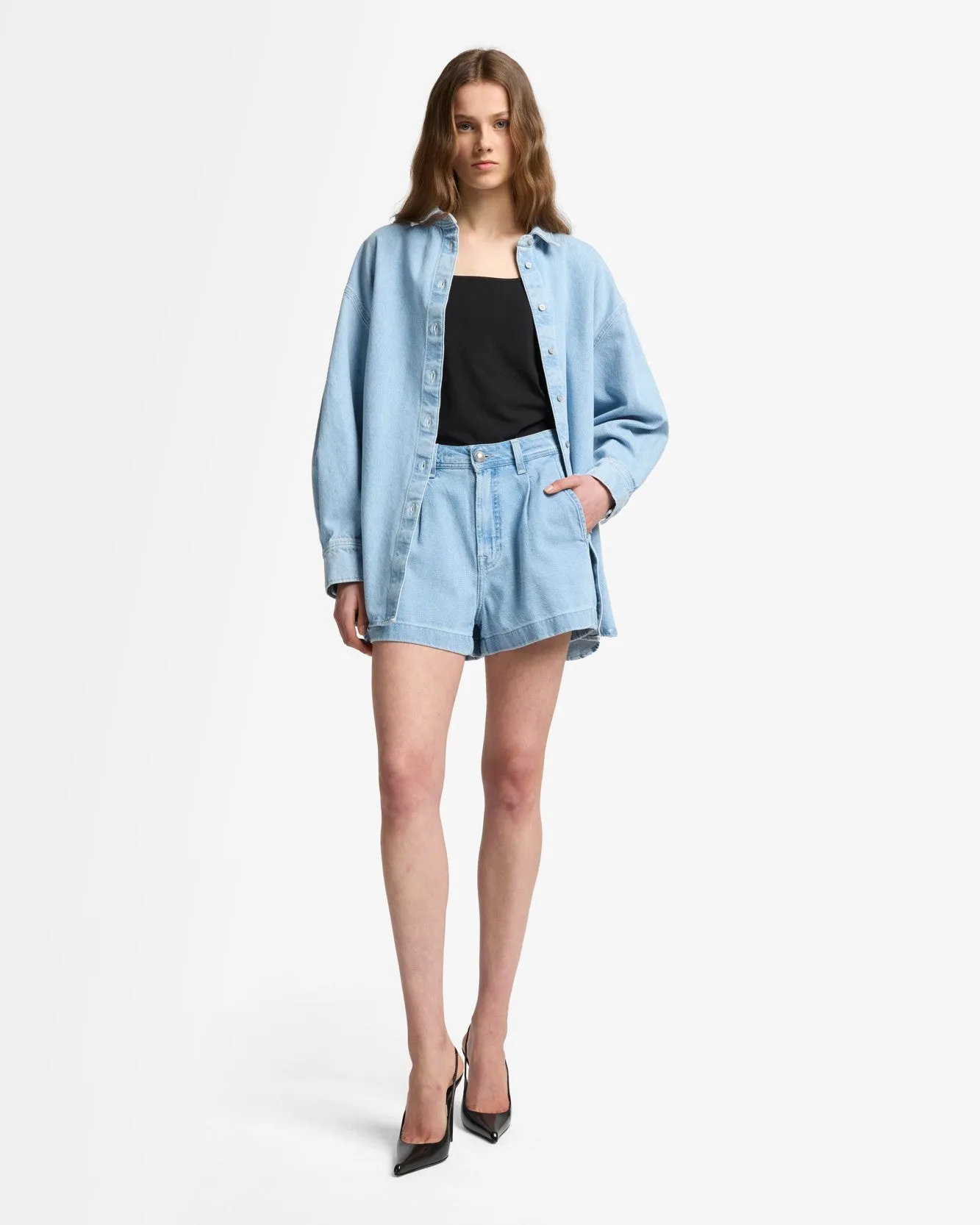 MANKIND Nina Relaxed Overshirt in Another Time sold by 7 For All Mankind product image thumbnail 3