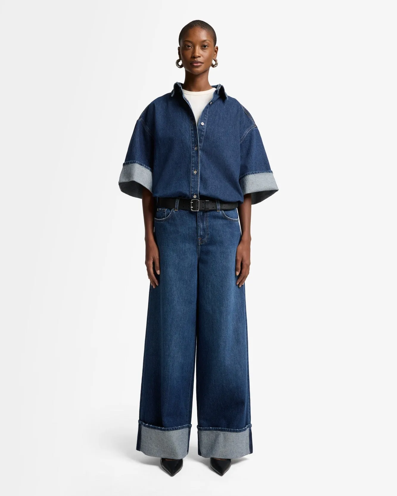 MANKIND Marie Cuffed Wide Leg in Radar sold by 7 For All Mankind product image thumbnail 2