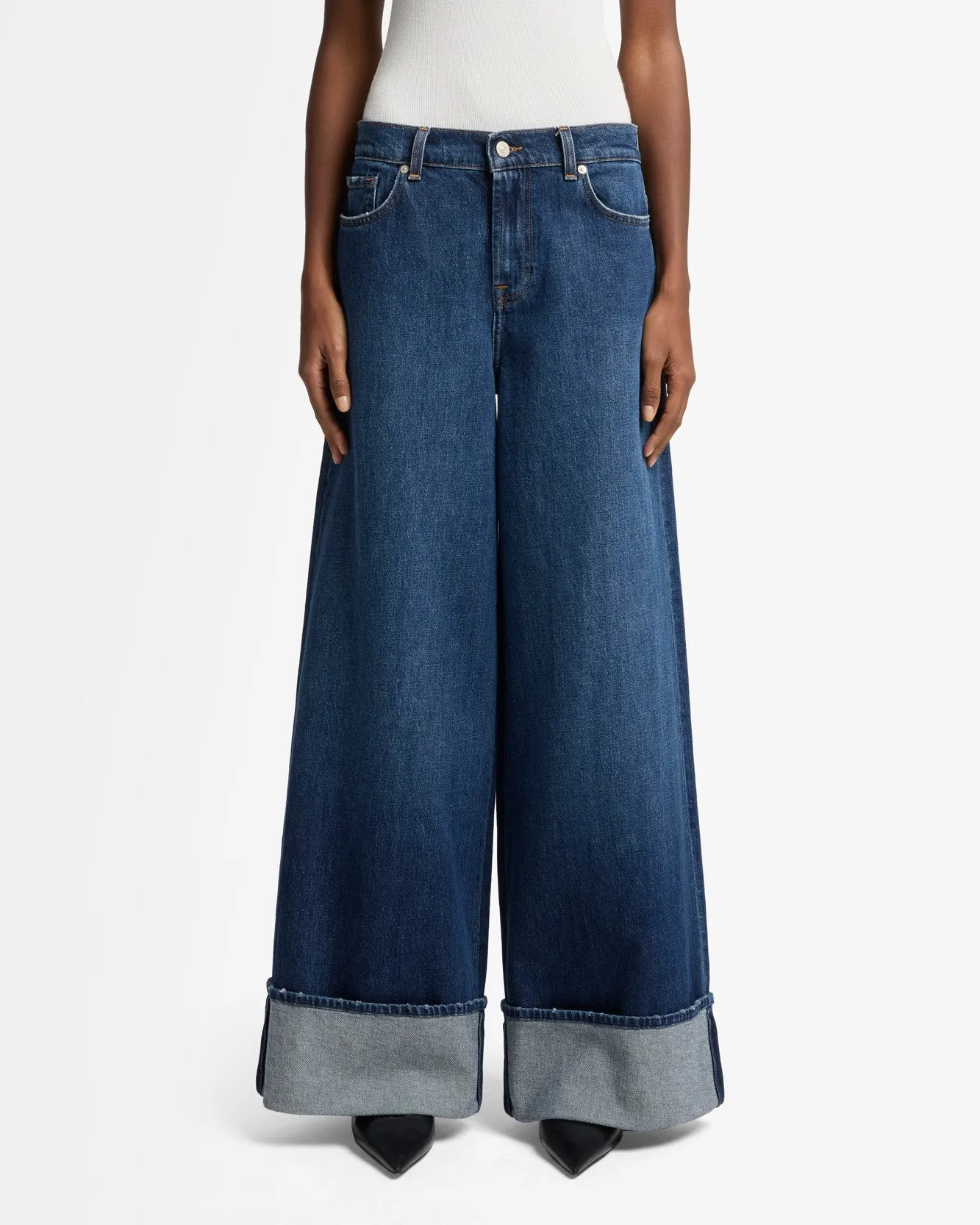 MANKIND Marie Cuffed Wide Leg in Radar sold by 7 For All Mankind product image thumbnail 3