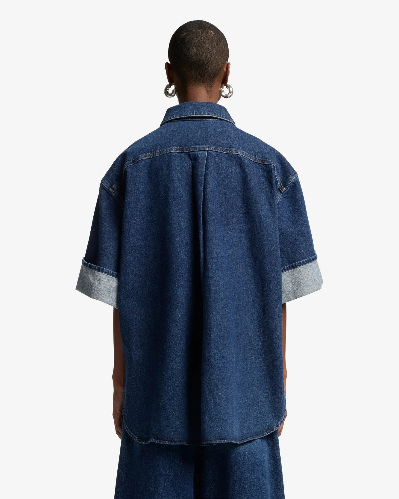 MANKIND Nina Cuffed Overshirt in Radar sold by 7 For All Mankind product image thumbnail 5