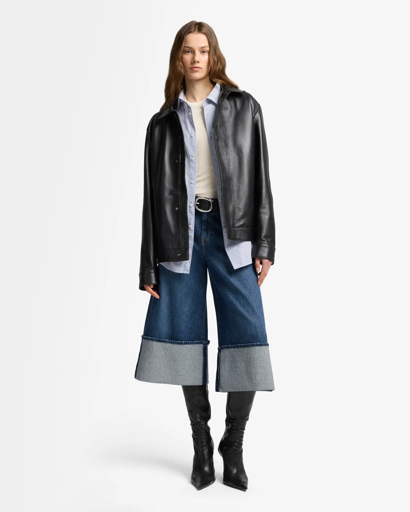 MANKIND Cuffed Denim Culotte in Radar sold by 7 For All Mankind product image thumbnail 2