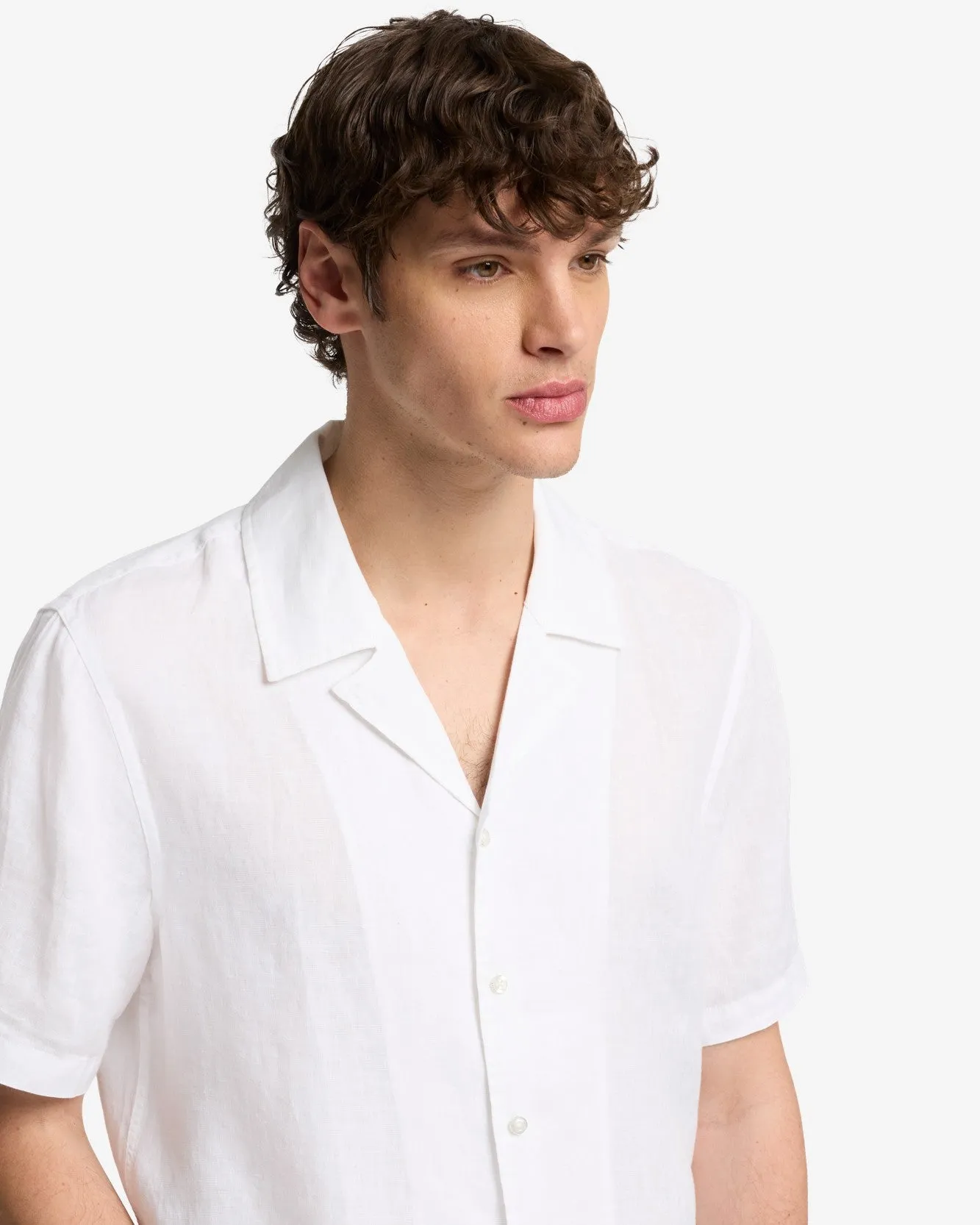 Linen Camp Shirt in White sold by 7 For All Mankind product image thumbnail 4