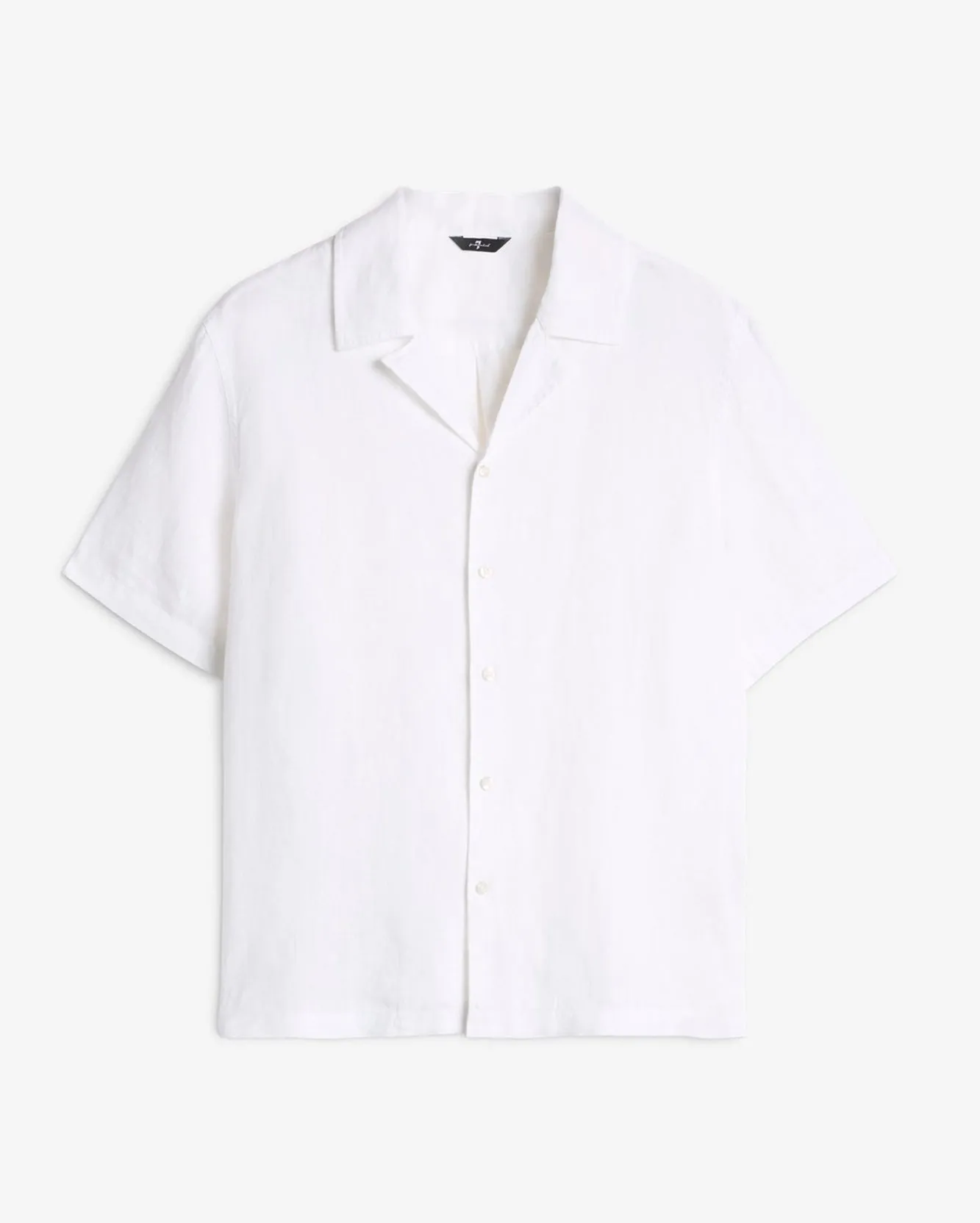 Linen Camp Shirt in White sold by 7 For All Mankind