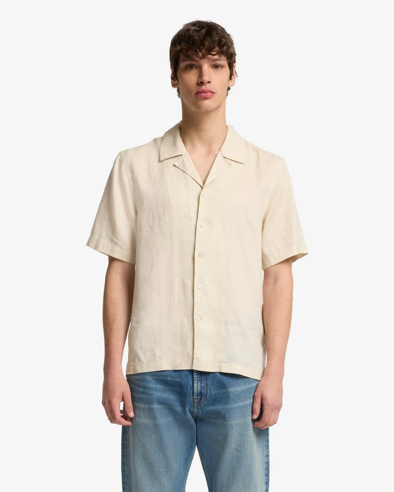 Linen Camp Shirt in Bone sold by 7 For All Mankind product image thumbnail 2