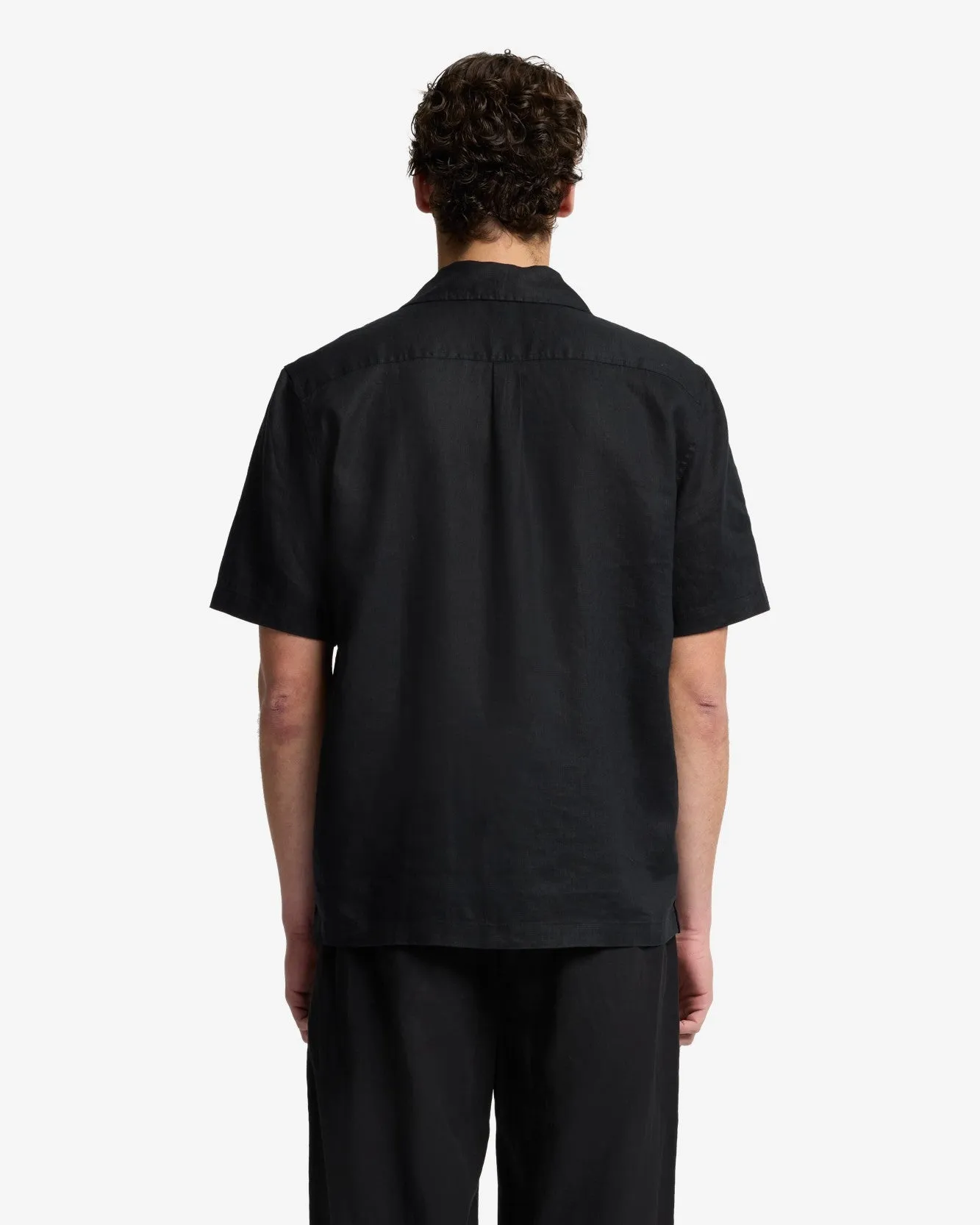 Linen Camp Shirt in Black sold by 7 For All Mankind product image thumbnail 5
