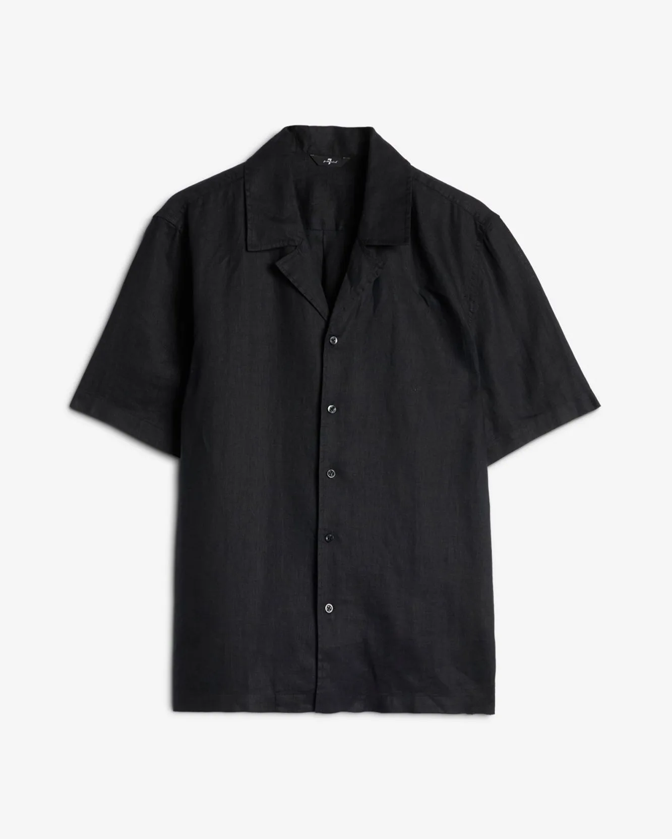 Linen Camp Shirt in Black sold by 7 For All Mankind