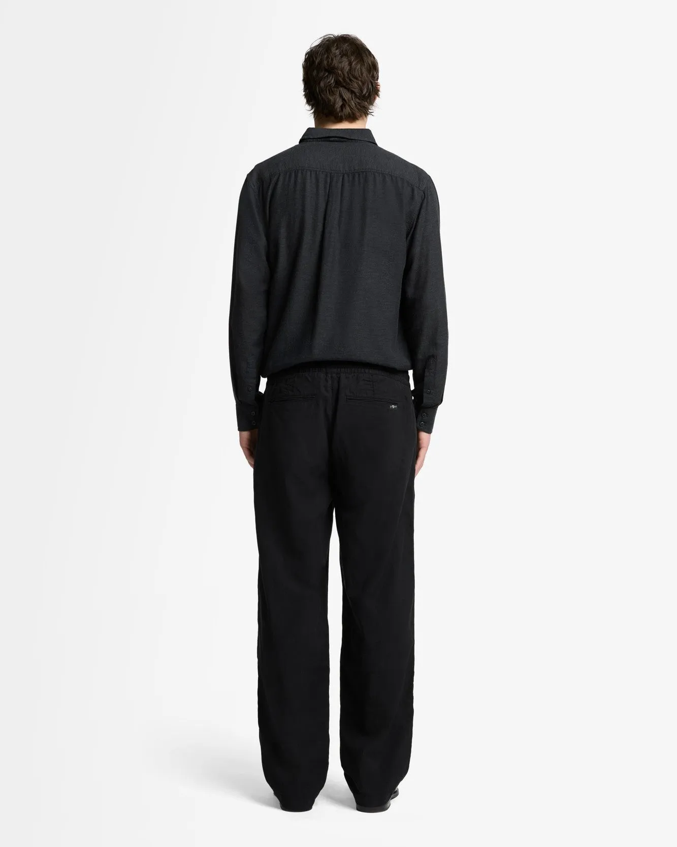 Linen Blend Jogger Pant in Black sold by 7 For All Mankind product image thumbnail 5