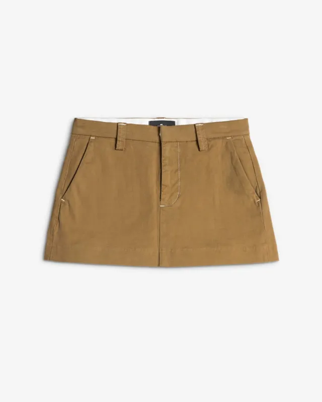 Comfort Twill Milly Chino Skirt in Sand Storm sold by 7 For All Mankind