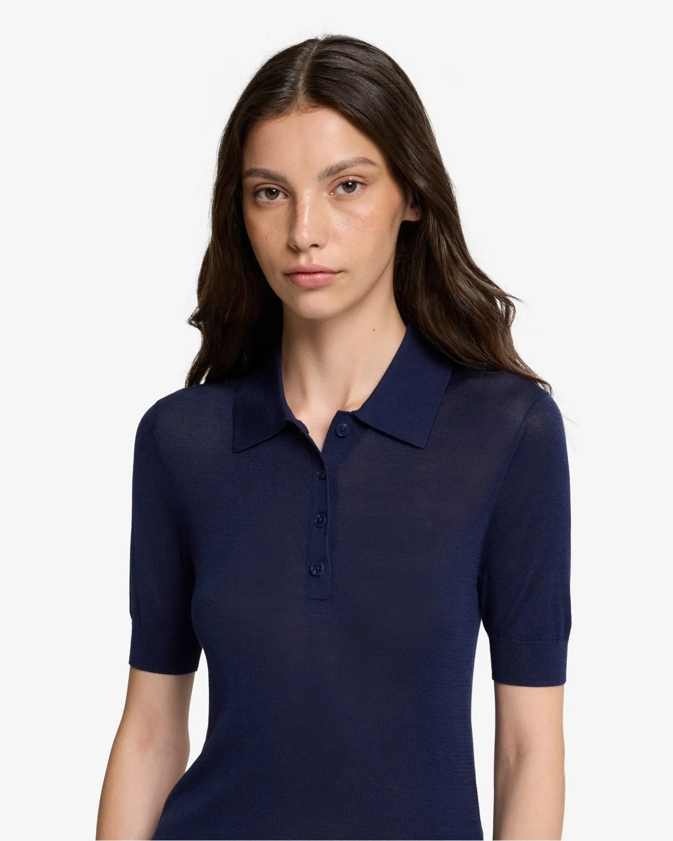 Silk Blend Polo in Navy sold by 7 For All Mankind product image thumbnail 4