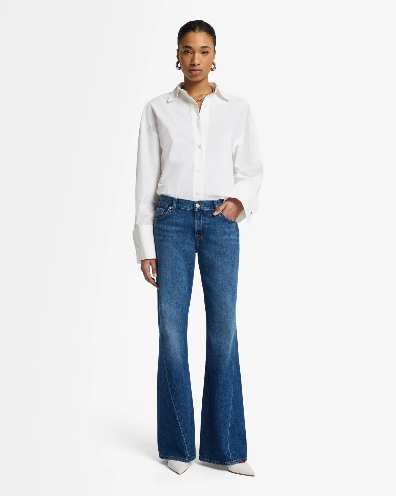Slim Illusion Twisted Seam Spencer Flare in Mesa sold by 7 For All Mankind product image thumbnail 3