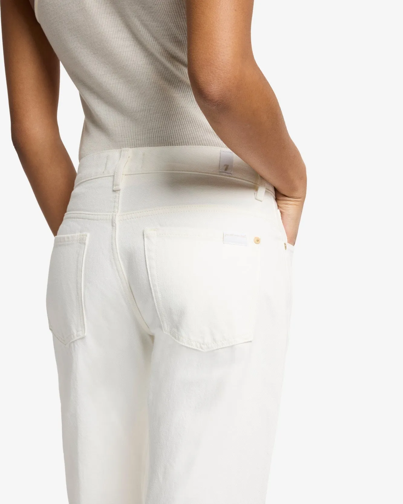 Slim Illusion Twisted Seam Spencer Flare in Milky Way sold by 7 For All Mankind product image thumbnail 5