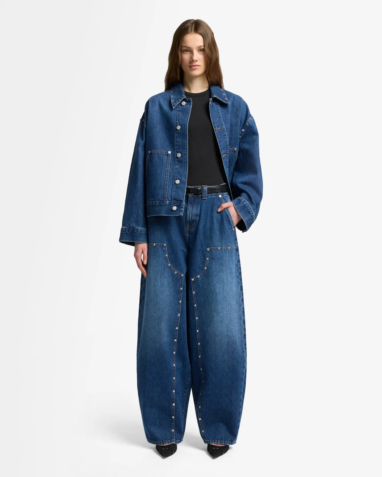 MANKIND Studded Balloon Jeans in Le Blue sold by 7 For All Mankind product image thumbnail 2