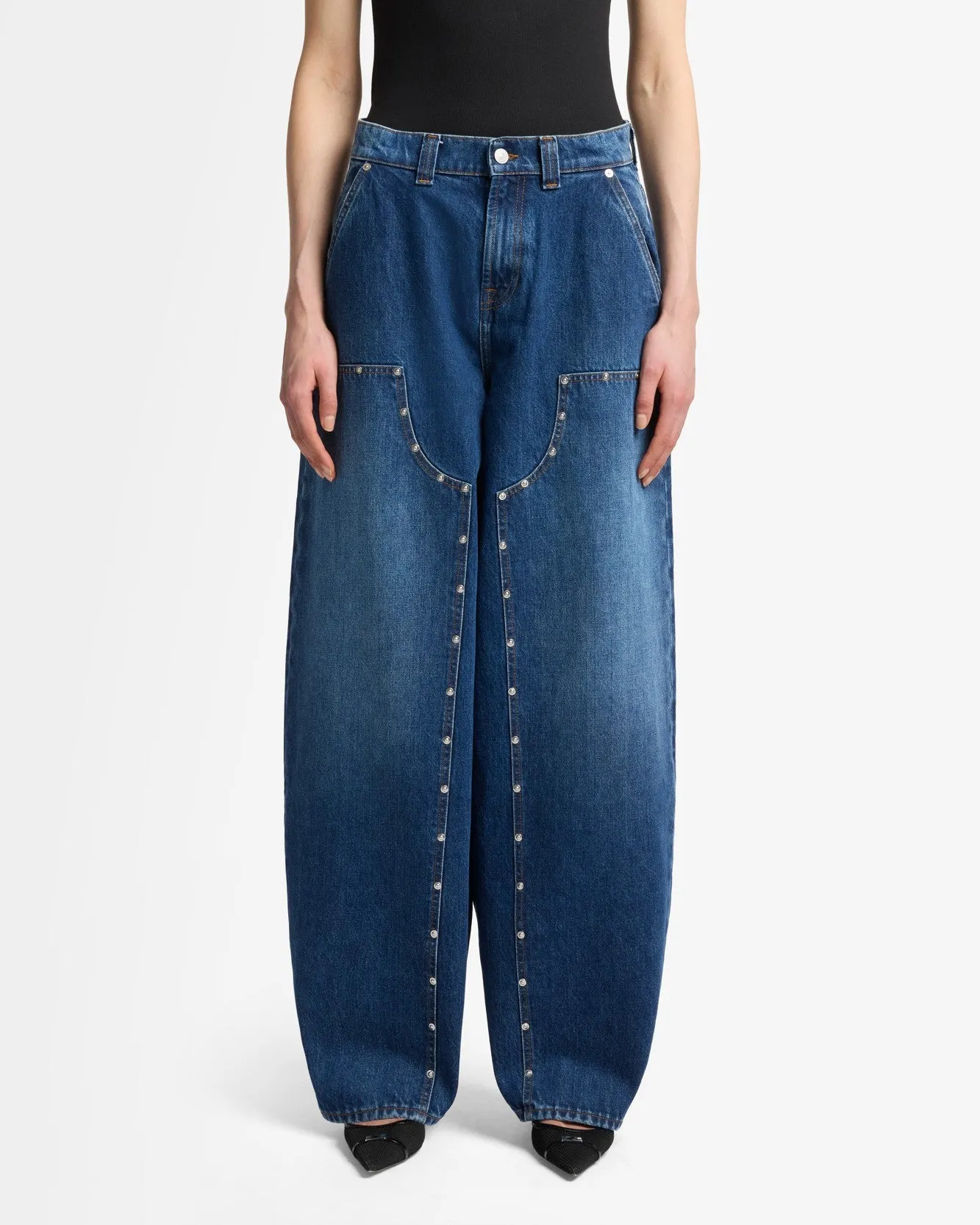 MANKIND Studded Balloon Jeans in Le Blue sold by 7 For All Mankind product image thumbnail 4
