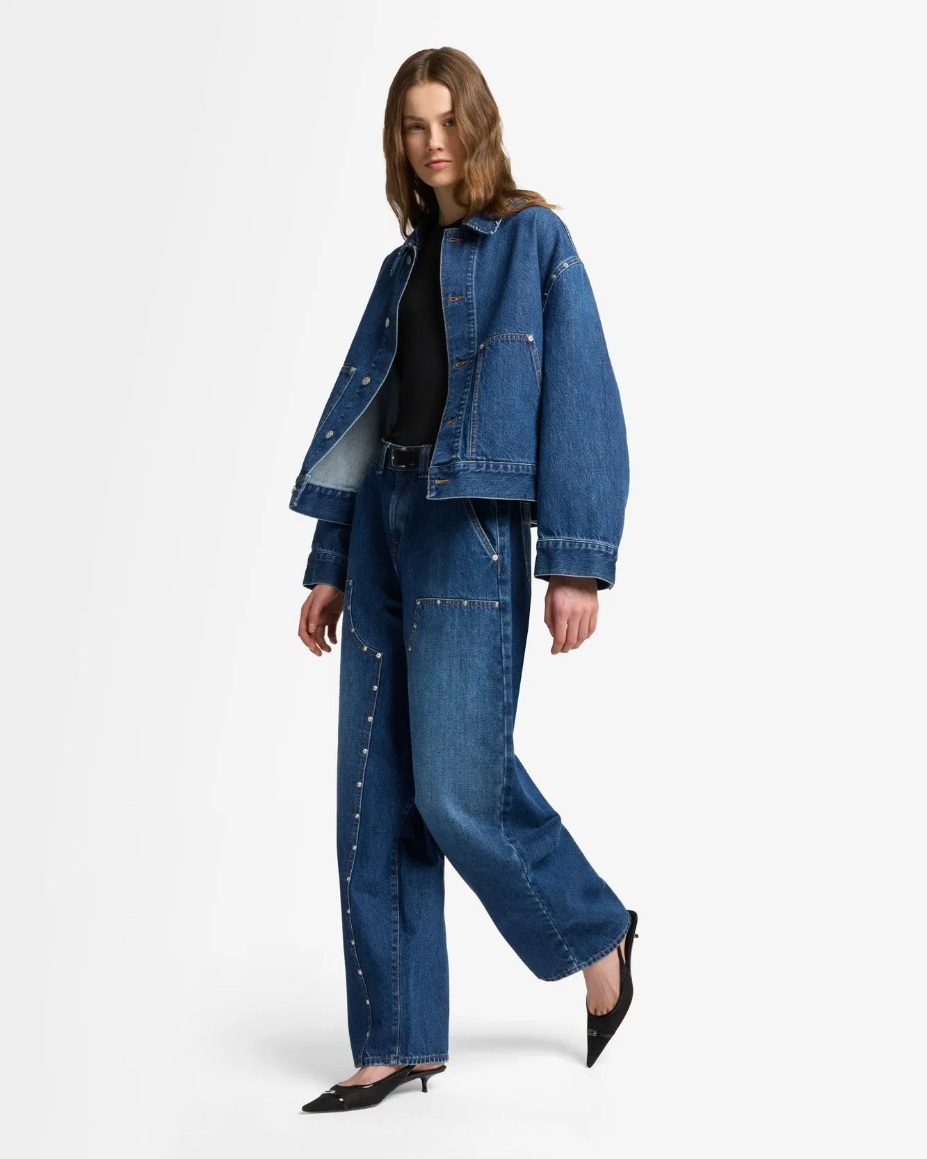 MANKIND Studded Balloon Jeans in Le Blue sold by 7 For All Mankind product image thumbnail 3