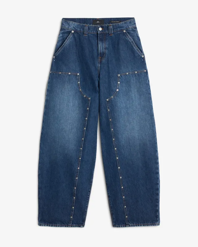 MANKIND Studded Balloon Jeans in Le Blue sold by 7 For All Mankind
