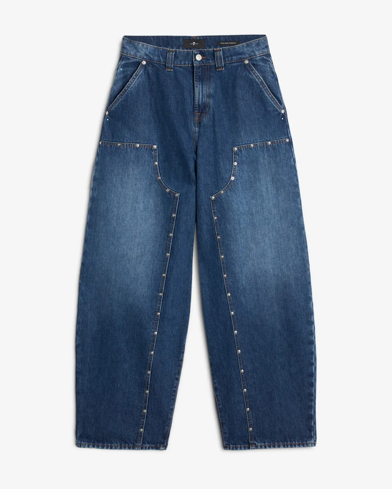 MANKIND Studded Balloon Jeans in Le Blue sold by 7 For All Mankind