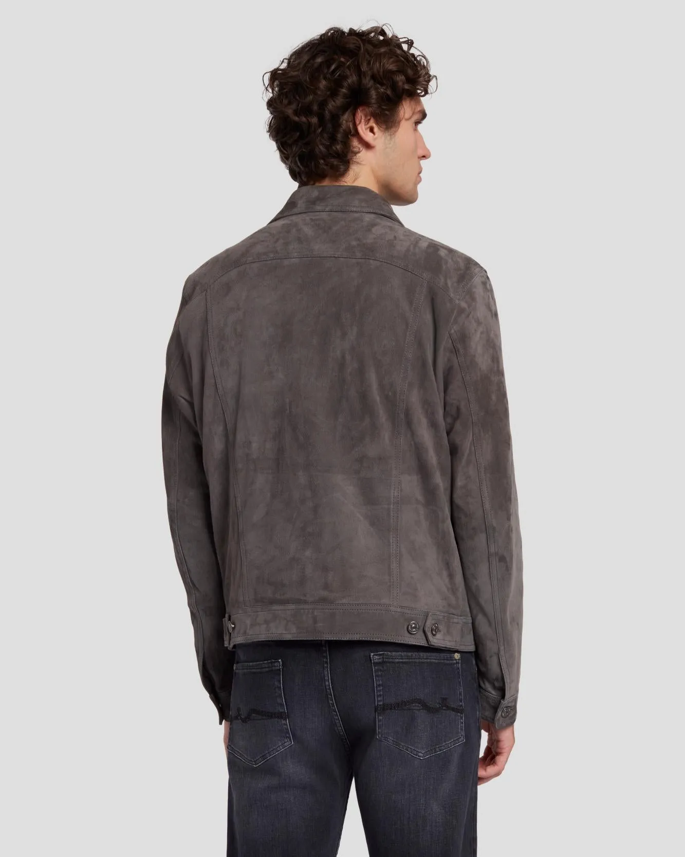 Suede Western Jacket in Dusty Grey sold by 7 For All Mankind product image thumbnail 4