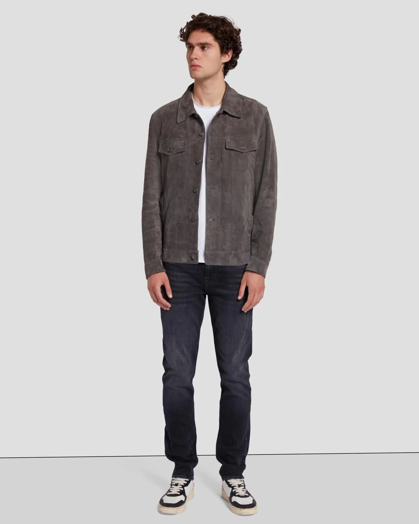 Suede Western Jacket in Dusty Grey sold by 7 For All Mankind product image thumbnail 2