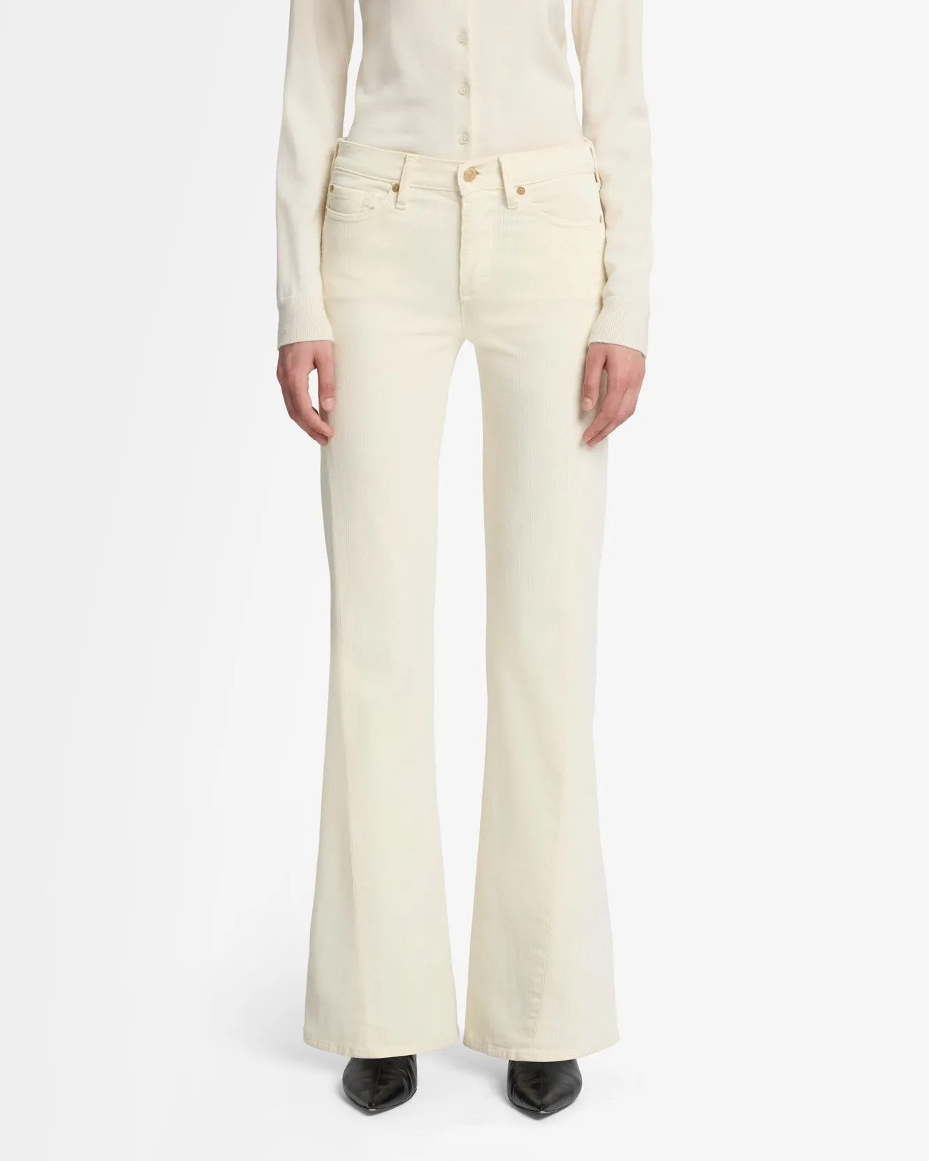 Corduroy Twisted Tailorless Dojo in Eggshell sold by 7 For All Mankind product image thumbnail 3