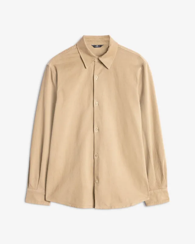 Comfort Twill Button Up Shirt In Silver Mink sold by 7 For All Mankind