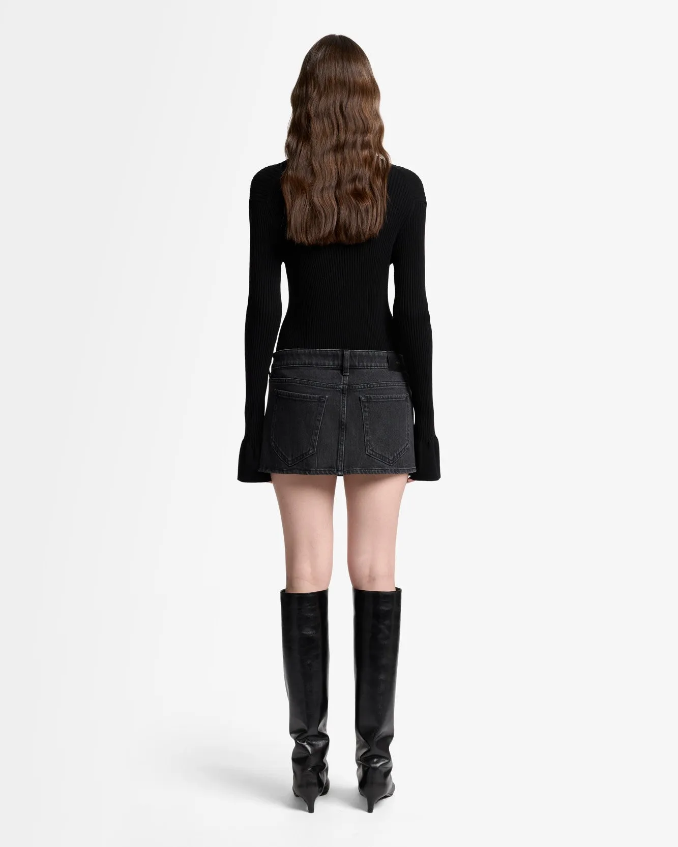 MANKIND Twisted Cherry Skirt in Thunder Storm sold by 7 For All Mankind product image thumbnail 5