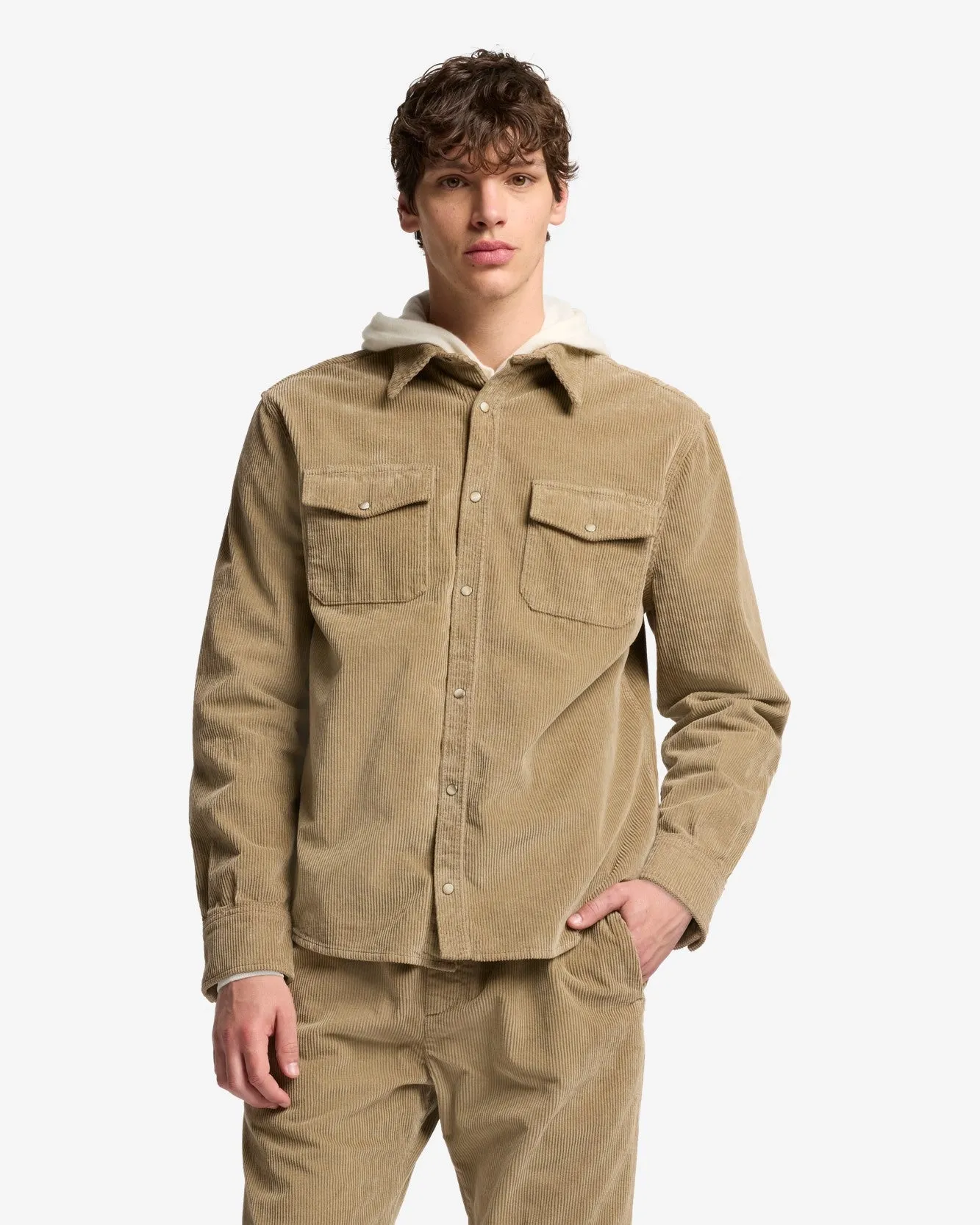 Corduroy Overshirt In Silver Mink sold by 7 For All Mankind product image thumbnail 2
