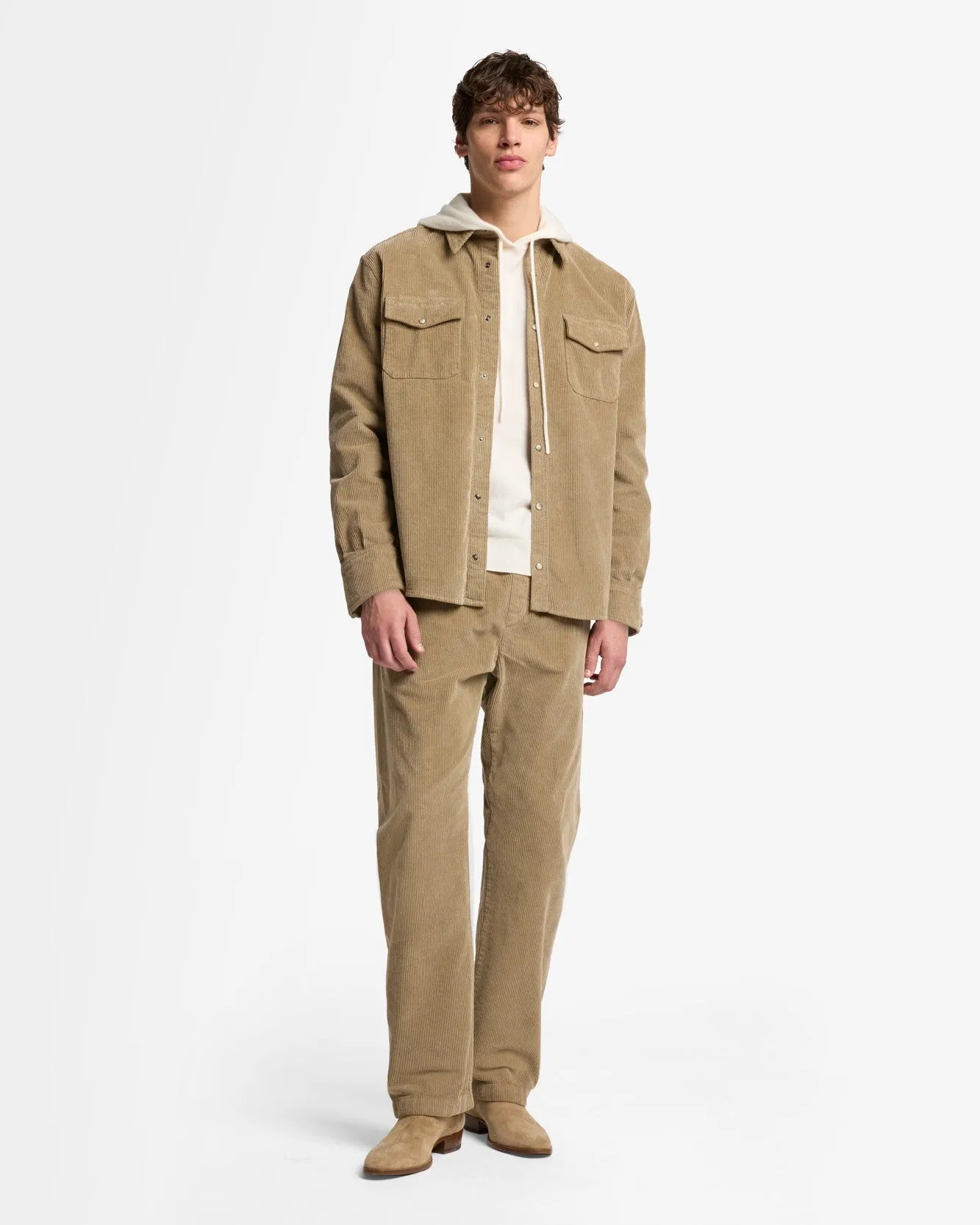 Corduroy Overshirt In Silver Mink sold by 7 For All Mankind product image thumbnail 3