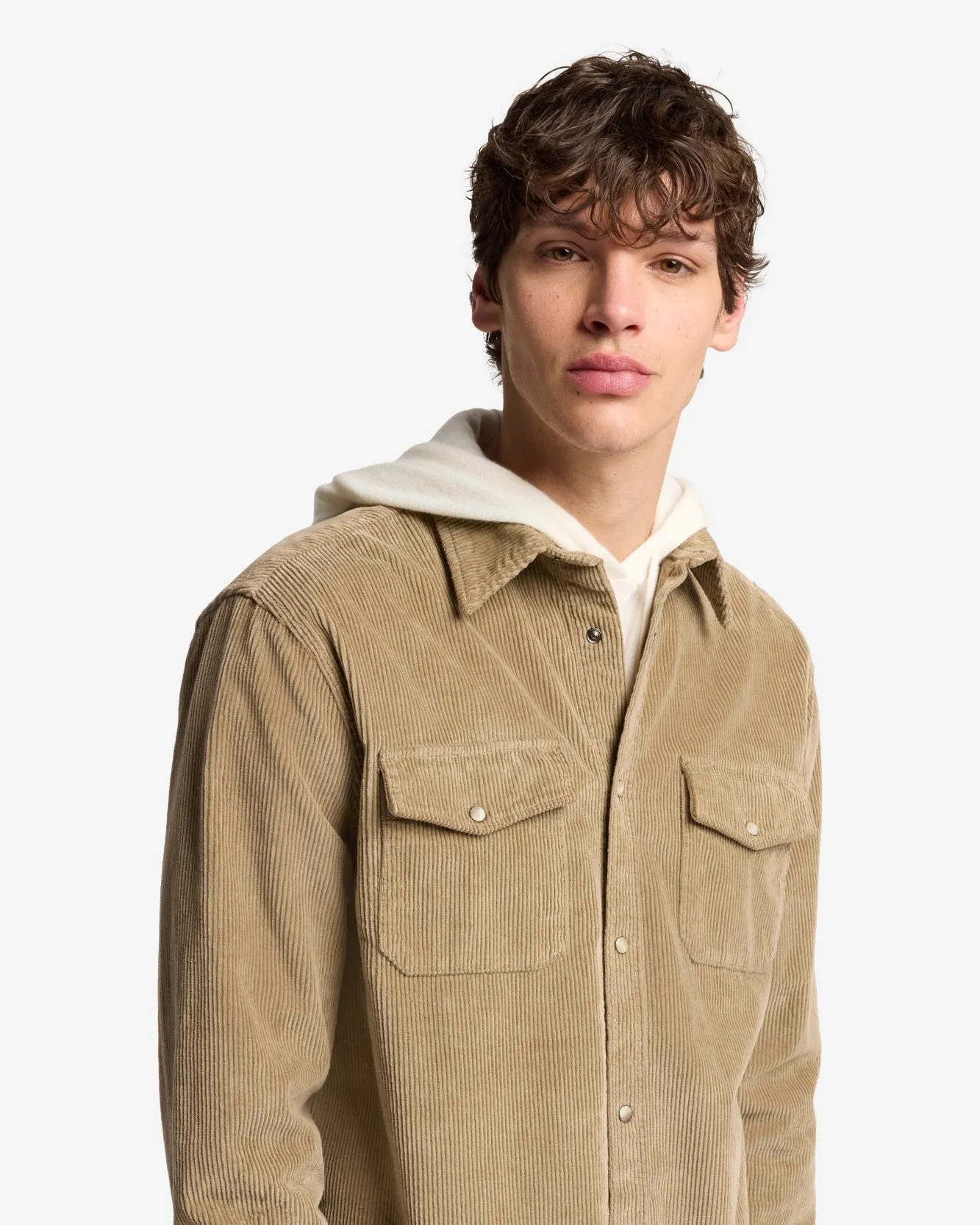 Corduroy Overshirt In Silver Mink sold by 7 For All Mankind product image thumbnail 4