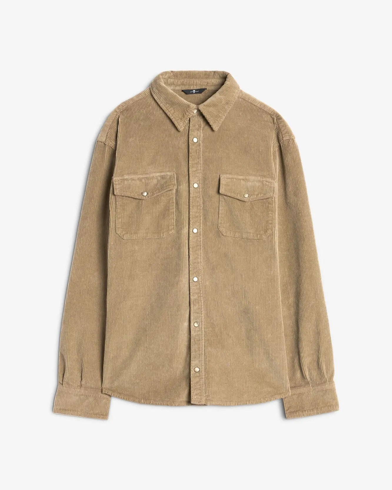 Corduroy Overshirt In Silver Mink sold by 7 For All Mankind