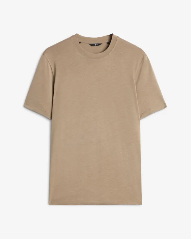 Lyocell Crewneck Tee in Silver Mink sold by 7 For All Mankind