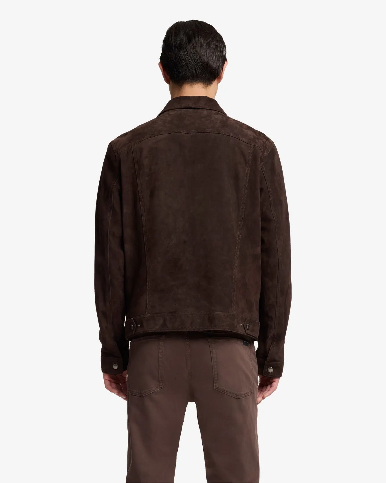 Suede Trucker Jacket In Coffee Bean sold by 7 For All Mankind product image thumbnail 5