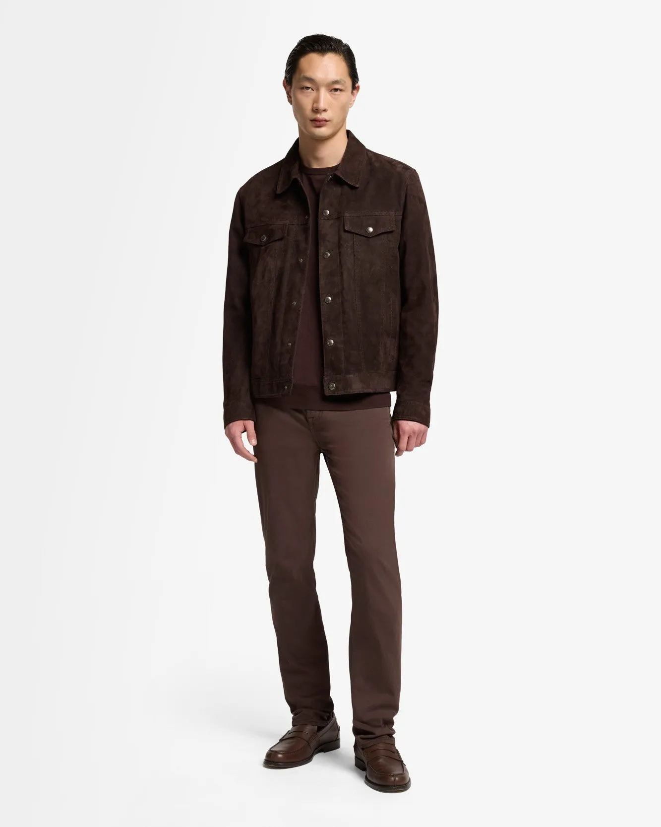 Suede Trucker Jacket In Coffee Bean sold by 7 For All Mankind product image thumbnail 3